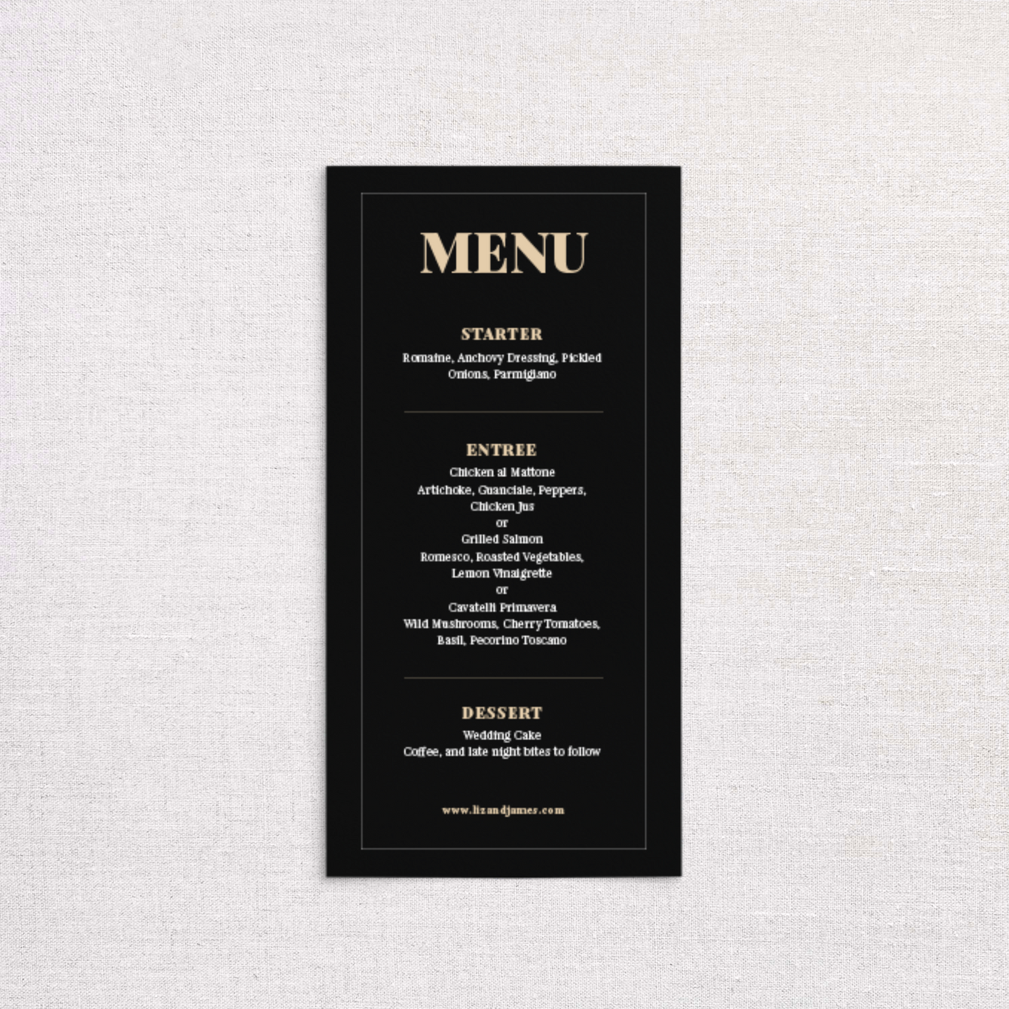 AUSTIN - MENU CARD