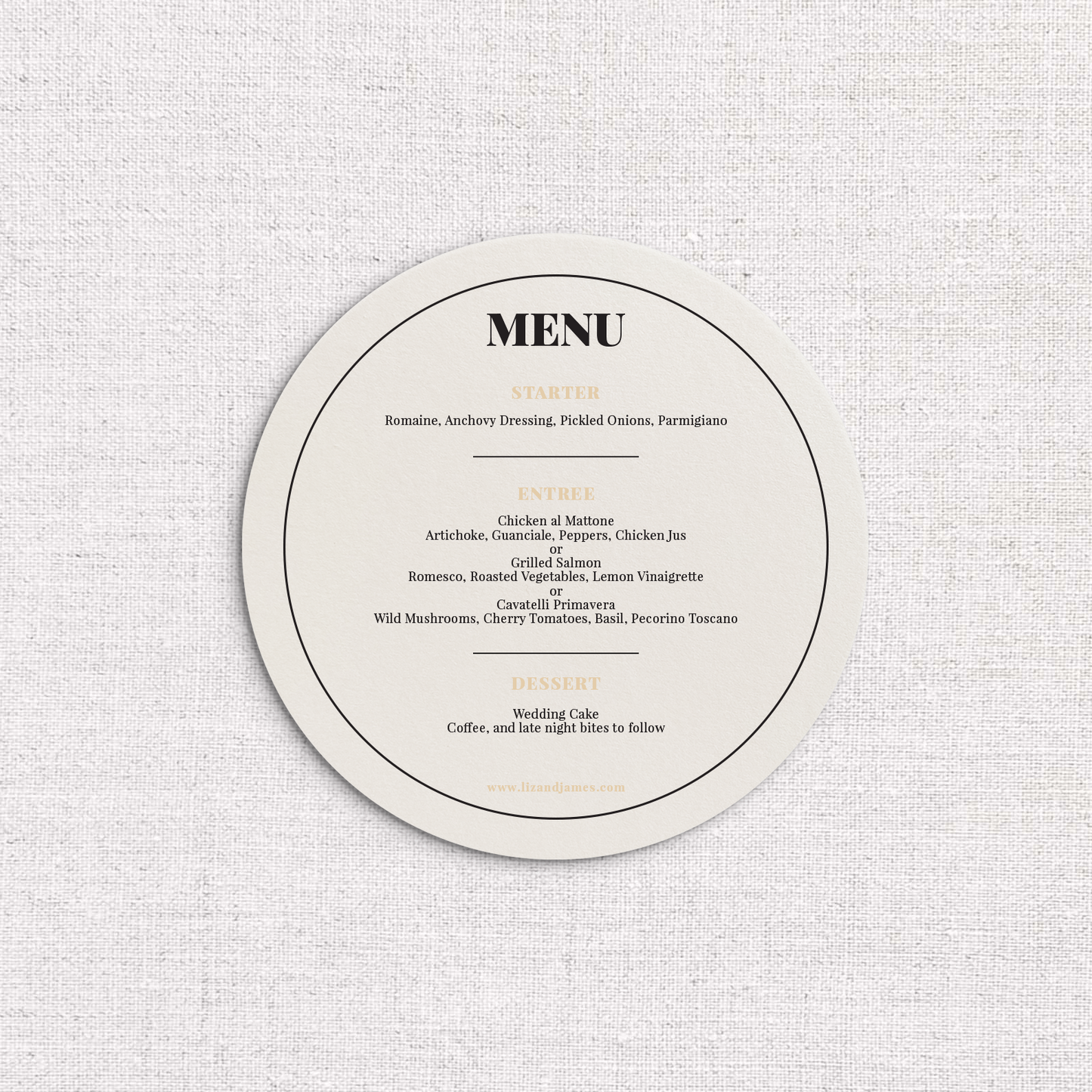 AUSTIN - MENU CARD