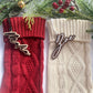 Cable Knit Stocking with a Personalized Tag