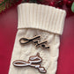 Cable Knit Stocking with a Personalized Tag